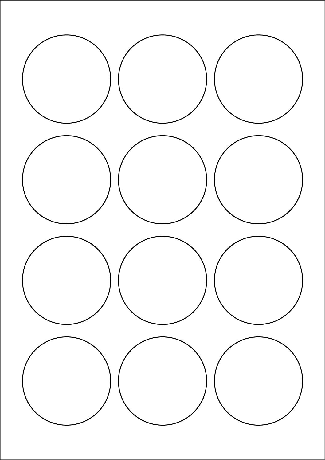 Round Sticker Labels 57mm Diameter (suitable for synthetic material only)